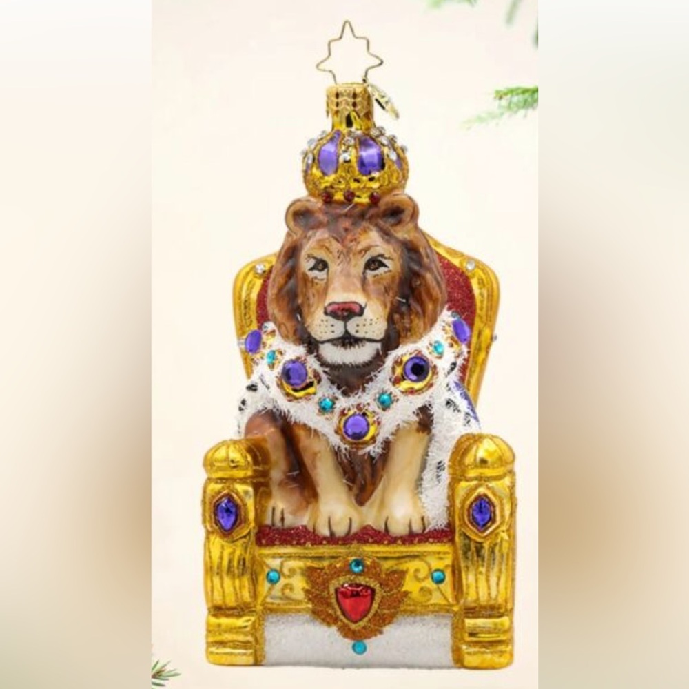Christopher radko Regal Lion Ornament with Jewels